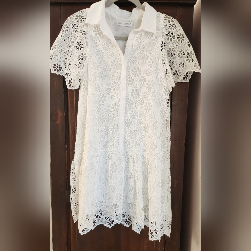 Zara White Lace Dress - Girls
